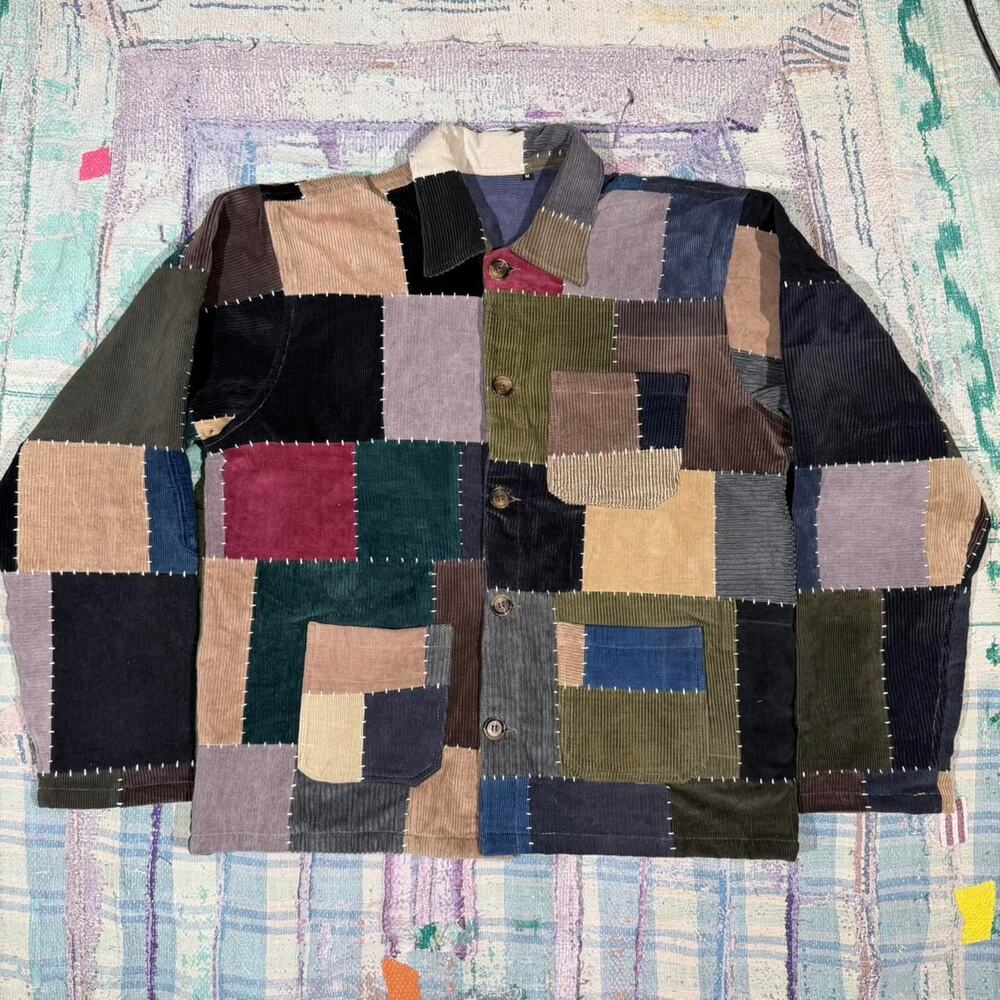 Custom patchwork corduroy jacket size medium